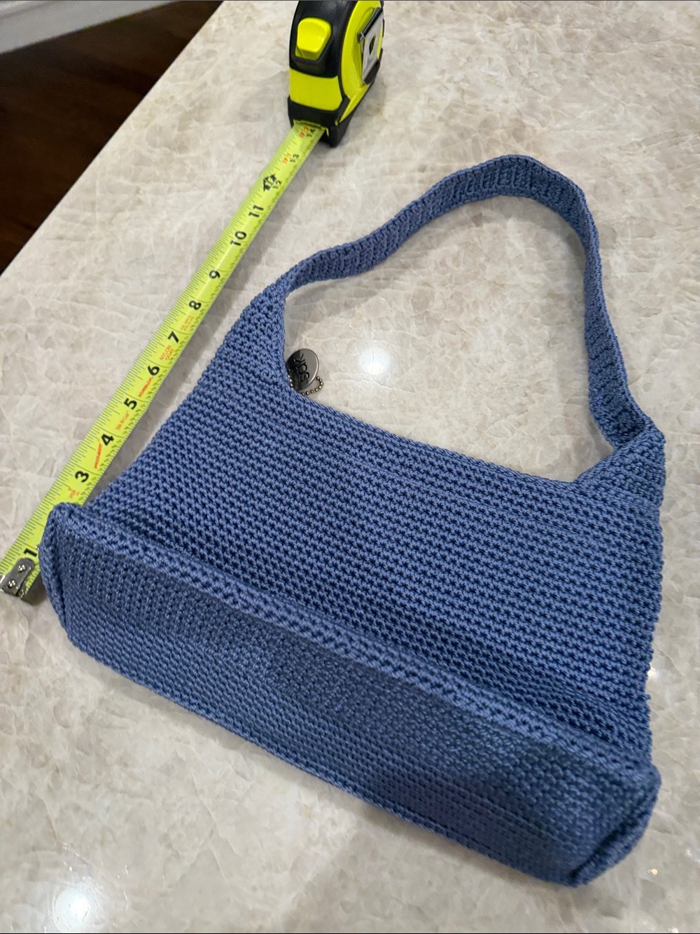 The Sak Crochet Shoulder Bag in Dusty Blue - Picture 4 of 8
